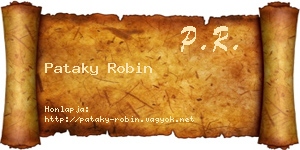 Pataky Robin névjegykártya